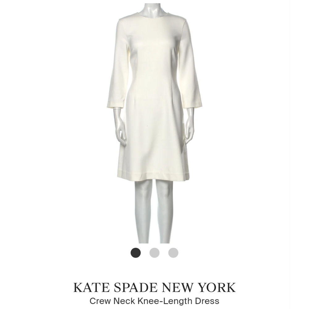 Kate Spade White Crew Neck Knee Length Dress